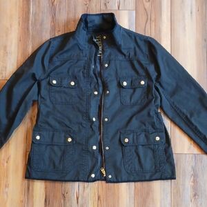 J. Crew Womens Black Boyfriend Field Jacket  with Gold Hardware Small